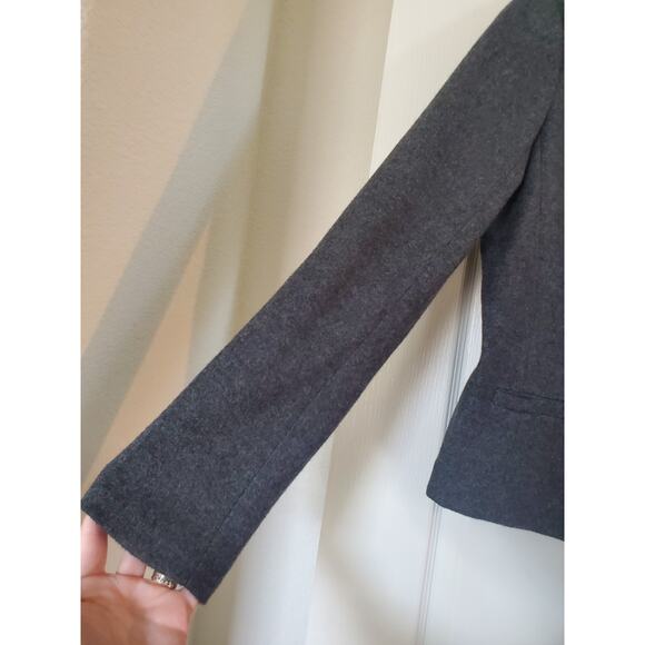 J. Crew Tuxedo 100% Wool Grey Black Preppy 1-Button Jacket Blazer, Women's 12 - Picture 6 of 13